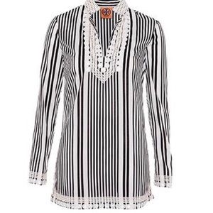 NWT Tory Burch Beaded Striped Newell Tunic sz 4